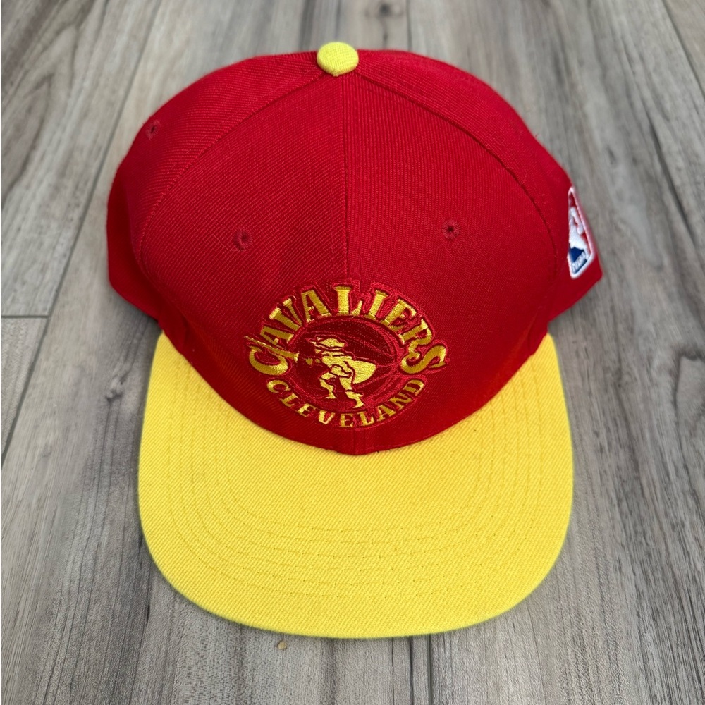 Mitchell & Ness Rare Cleveland Cavaliers Misprint Red and Yellow Cap